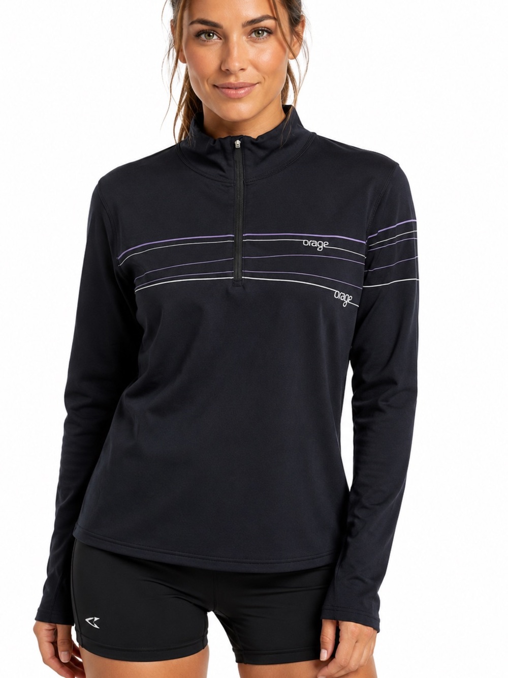 ORAGE black long-sleeve quarter-zip pullover women’s XL black